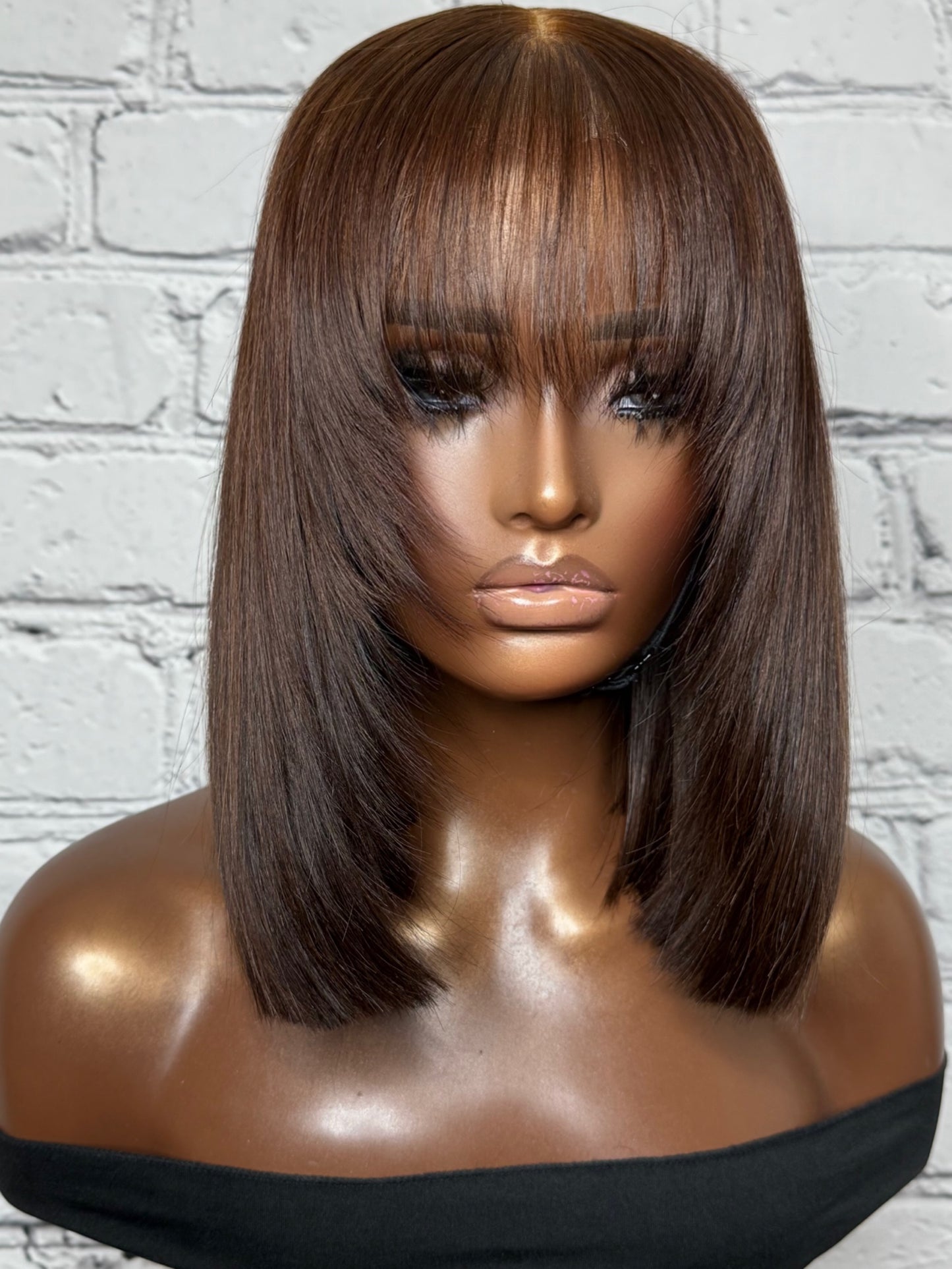 Premade “shoulder length” chocolate brown Bob