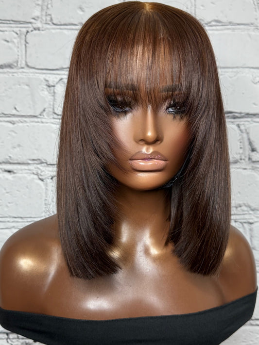 Premade “shoulder length” chocolate brown Bob